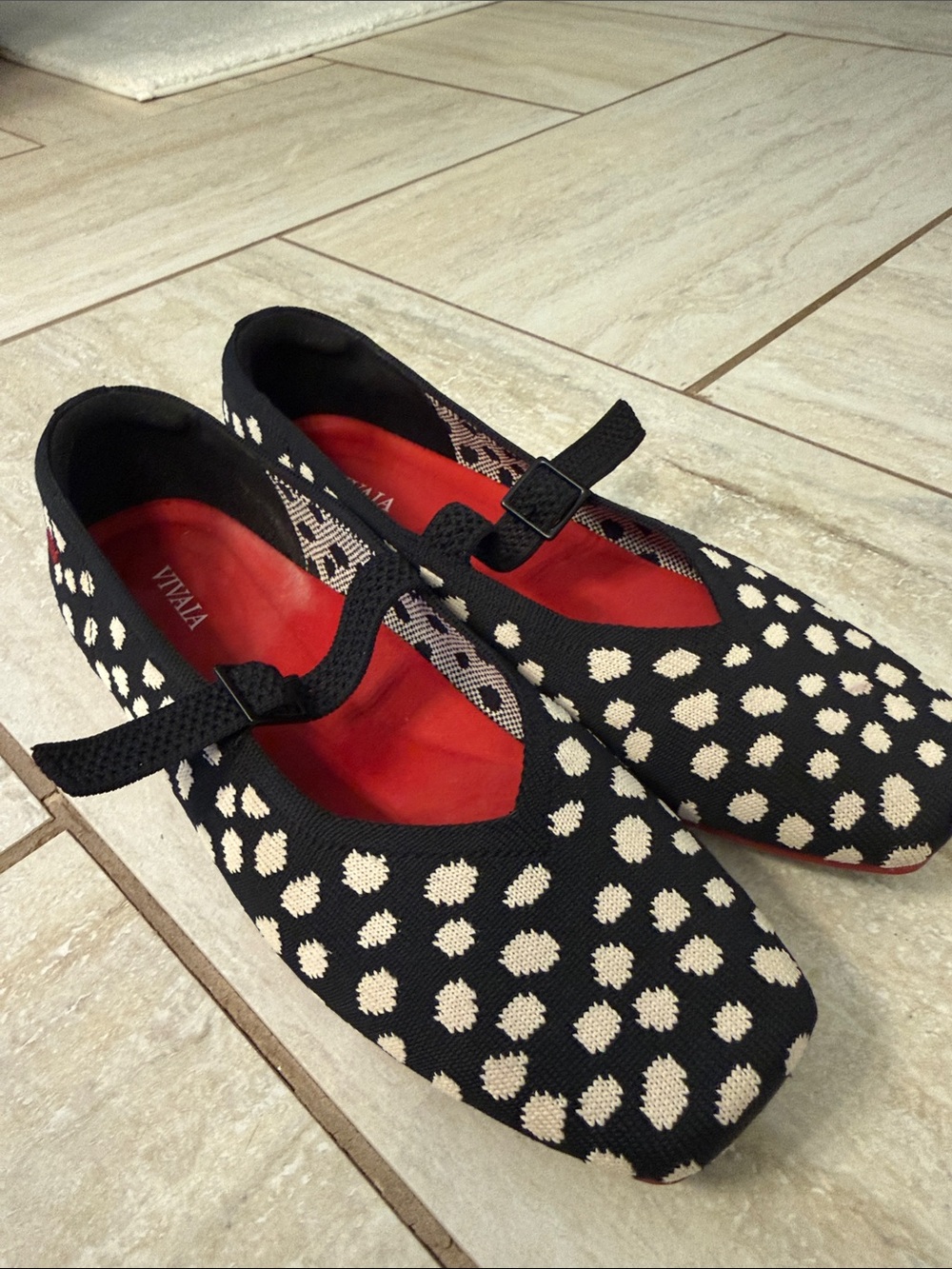 VIVAIA Square-Toe Mary Janes (Margot Mary-Jane) Flats Dots EU 39.5 US 8.5 - Picture 16 of 16